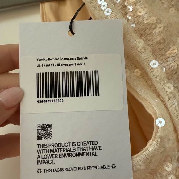 Princess Polly Champagne Sequin Romper - Picture 3 of 3